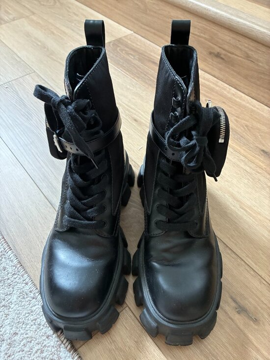 Prada Monolith Re-Nylon Combat Boots with Pouches – Mens Prada sz UK 8.5 US 9.5 main image 5